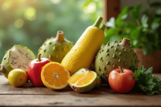 Assortiment de fruits et légumes commençant par J