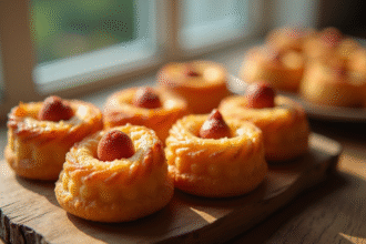 Cannelés au chorizo sur planche en bois rustique