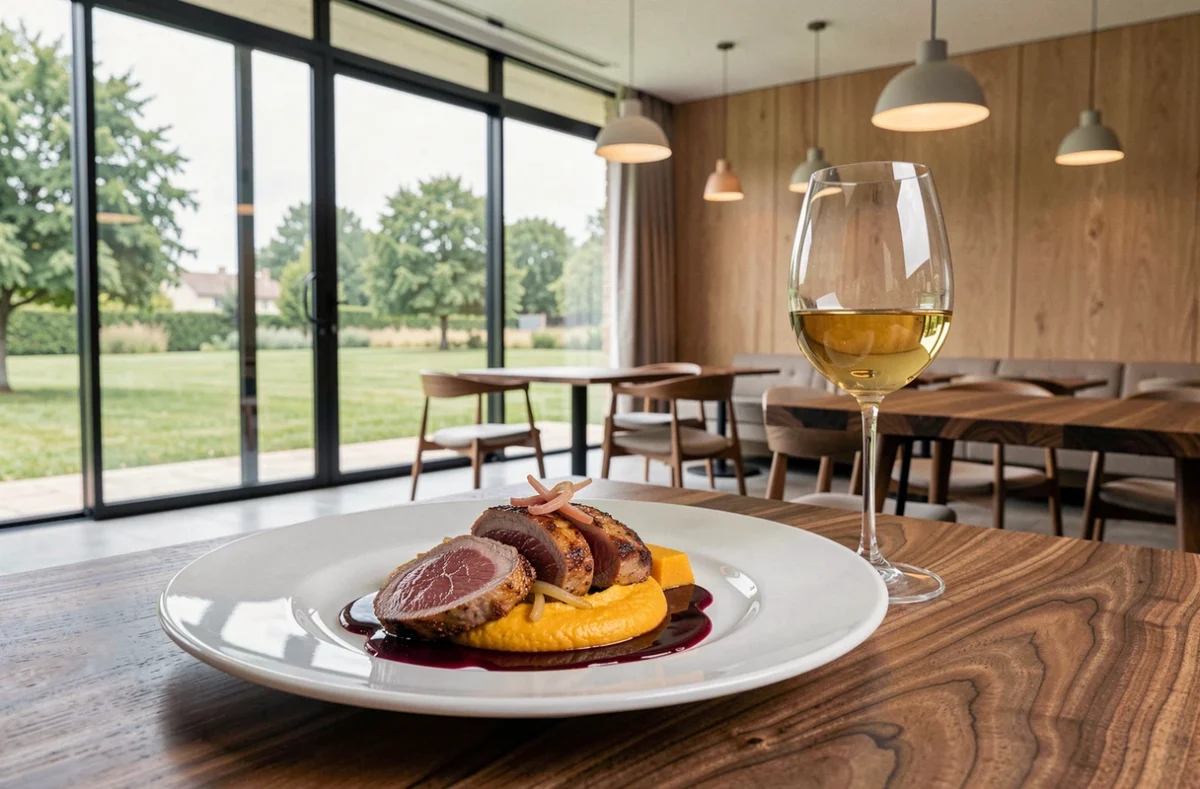 Assiette contemporaine élégante au restaurant Le Rob's à Châteauneuf-sur-Loire